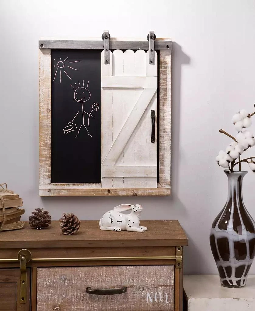 Glitzhome Farmhouse Wooden Chalkboard Barn Door 3