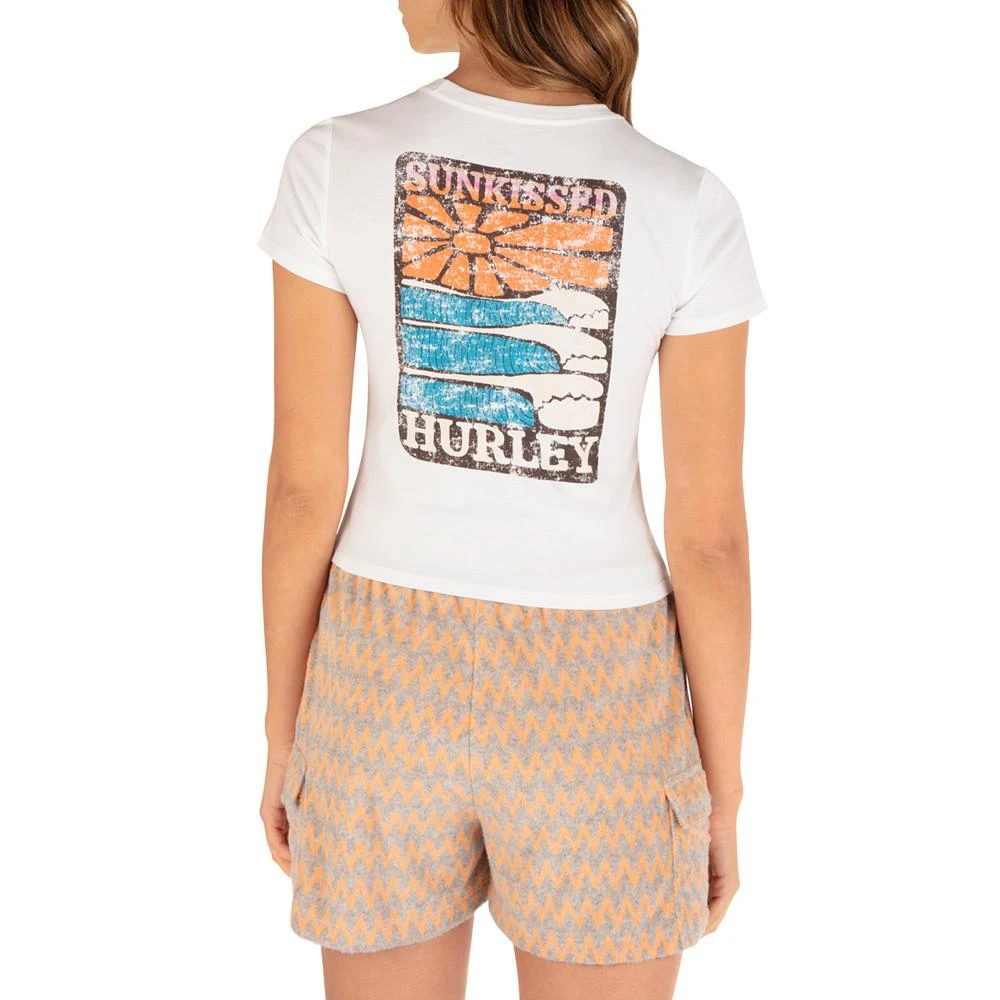 Hurley Juniors' Cropped Sun Kissed Logo Graphic T-Shirt 2