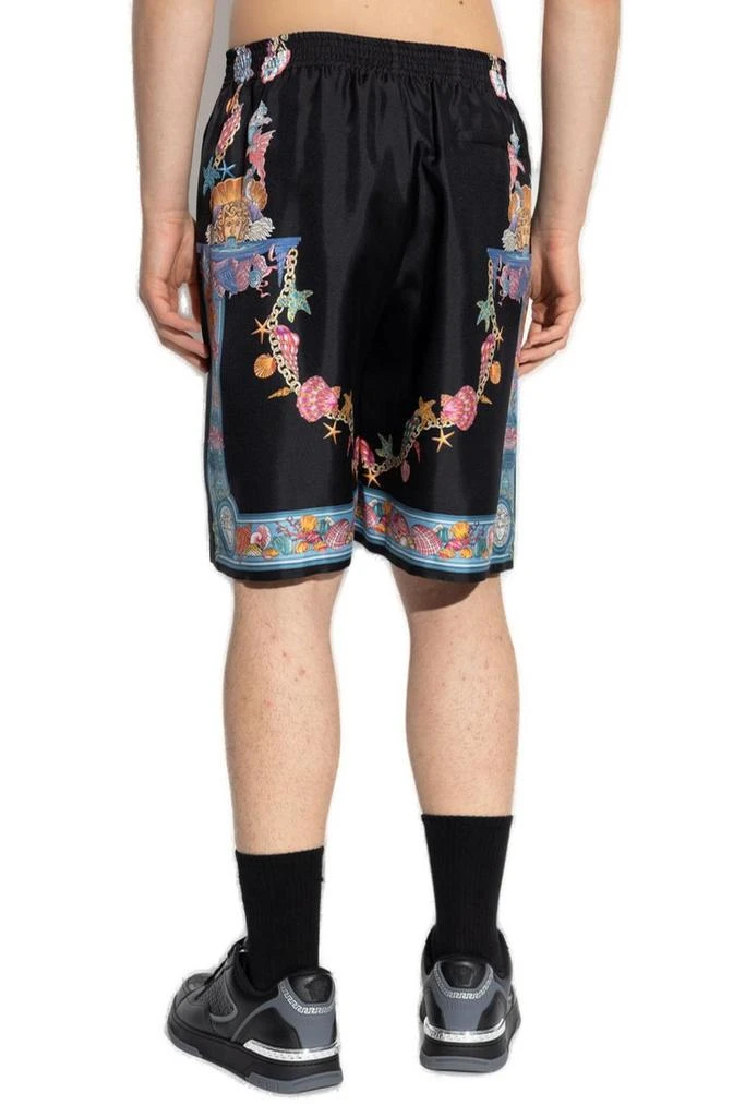 Versace Versace Coral Theatre Printed Elastic-Waist Shorts 3