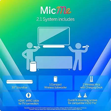 VIZIO VIZIO MicMe 2.1 Channel Karaoke Soundbar 4