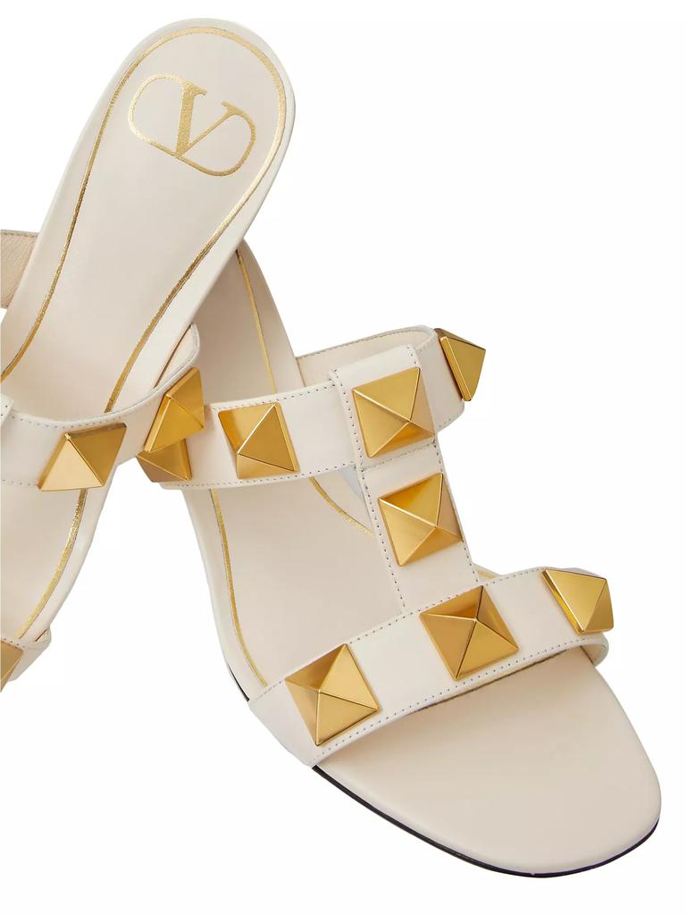 Shop Roman Stud Calfskin Slide Sandals 60mm on Sale at BeyondStyle