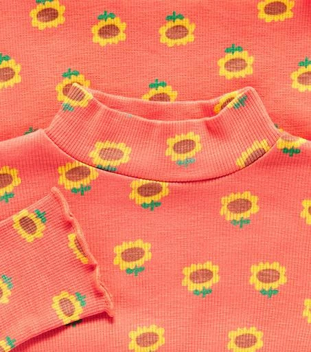BOBO CHOSES Sunflower cotton-blend jersey turtleneck top 2