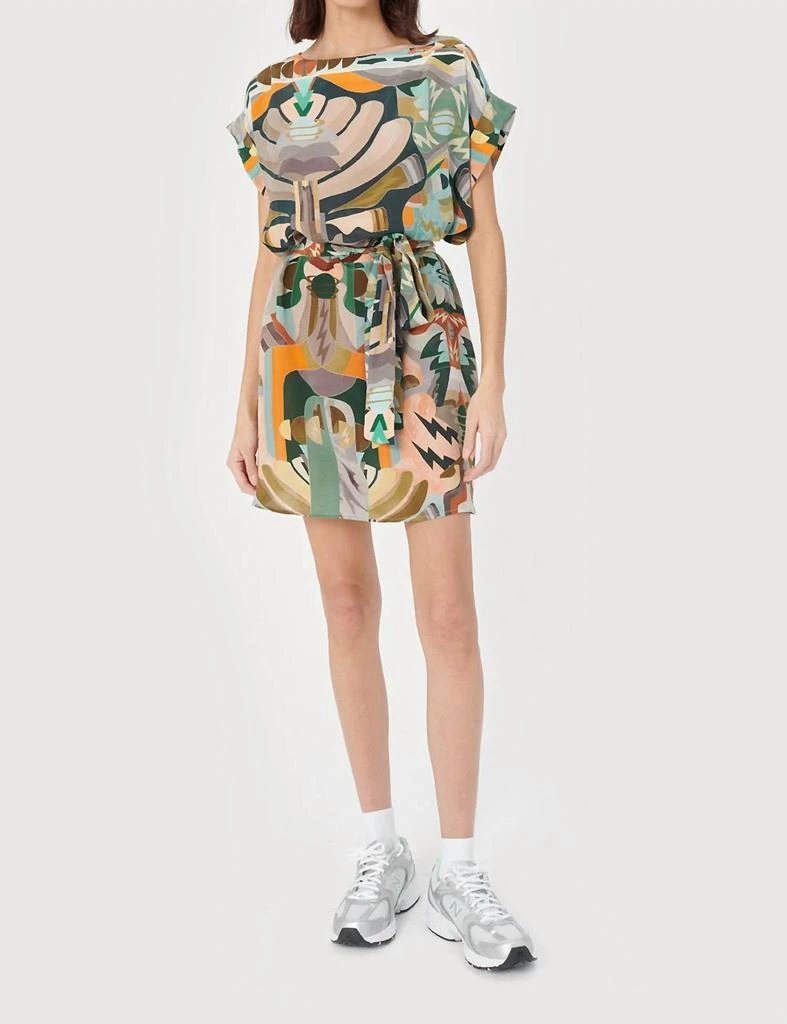 CHUFY Lydon Silk Tunic Dress In Luka Green 1