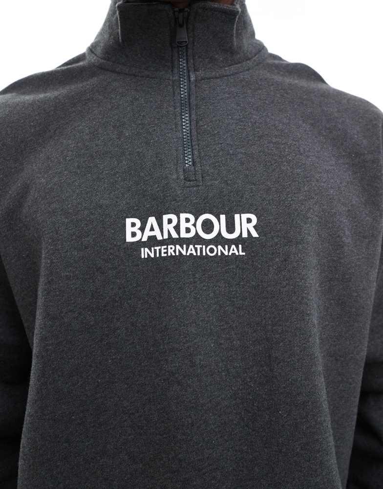 Barbour Barbour International Formula oversized half zip sweatshirt in dark grey