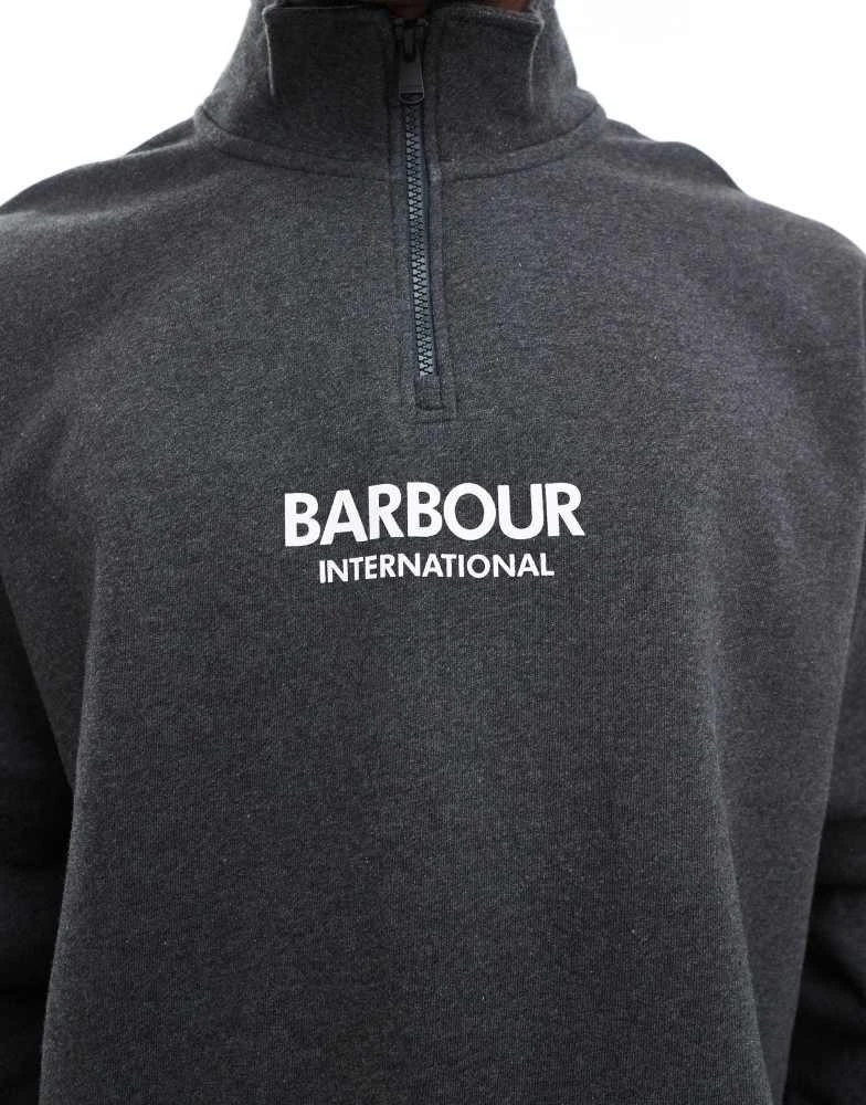 Barbour Barbour International Formula oversized half zip sweatshirt in dark grey 2
