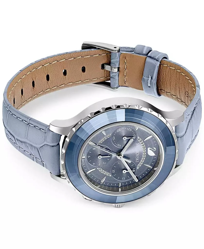 Swarovski Women's Swiss Chronograph Octea Lux Blue Crocodile Leather Strap Watch 38mm 3