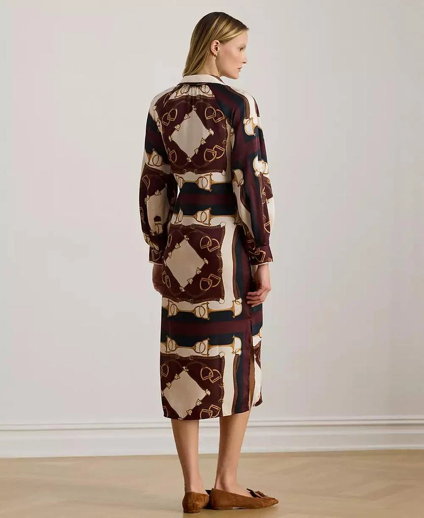 Ralph Lauren Women
s Equestrian-Print Twill Midi Shirt Dress 4