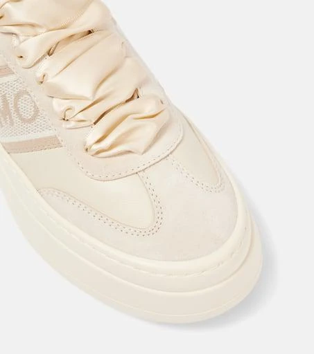 Salvatore Ferragamo Suede-trimmed leather platform sneakers 5