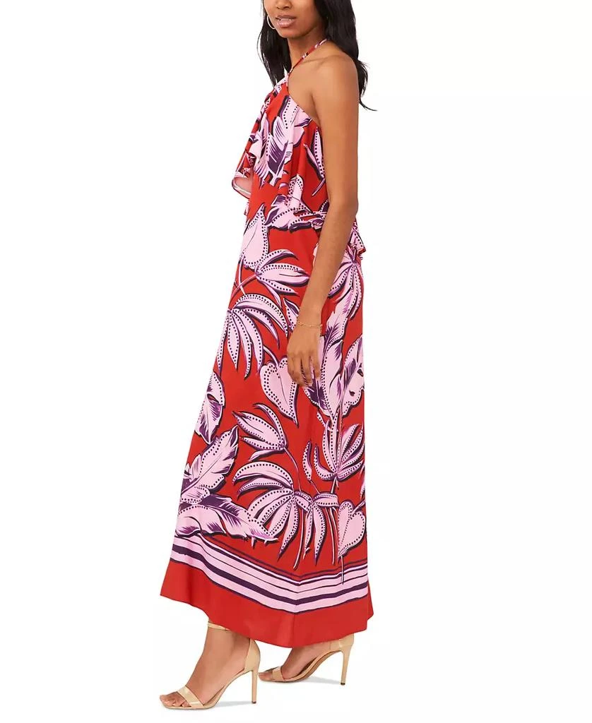 1. State Women's Tropical Print Ruffled Halter Neck Maxi Dress 3