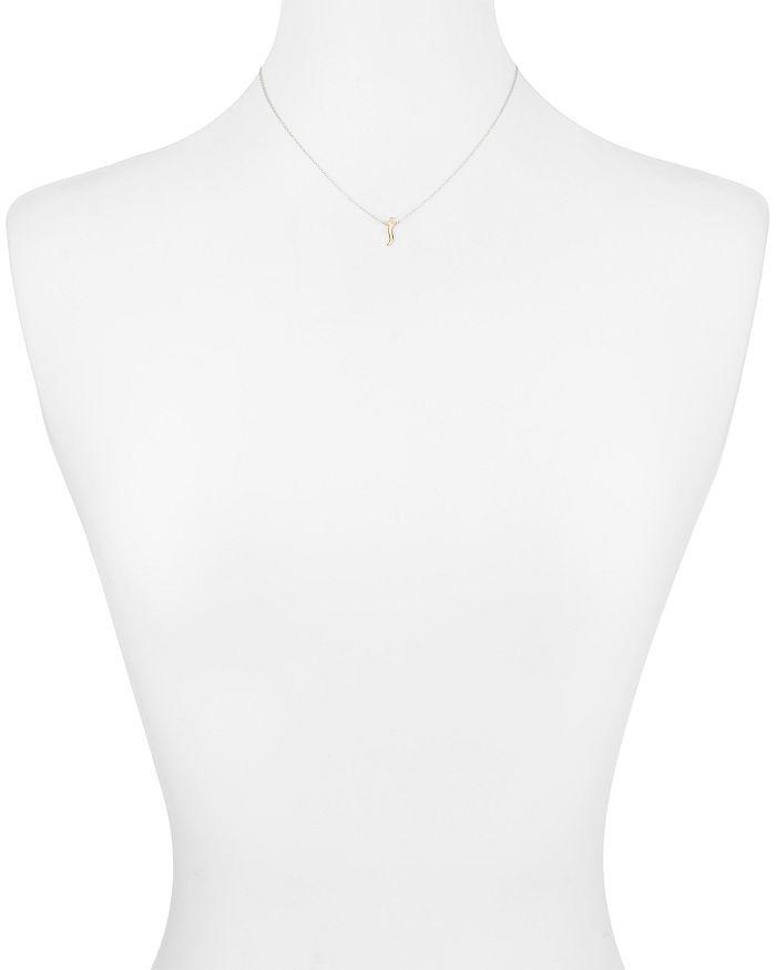 Argento Vivo Two Tone Gothic Initial Pendant Necklace, 16"