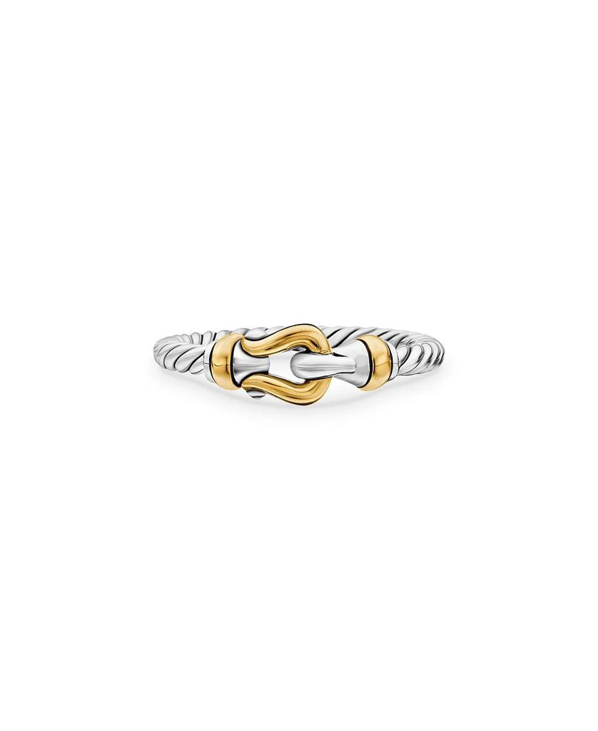 David Yurman Petite Buckle Ring with 18K Yellow Gold 1