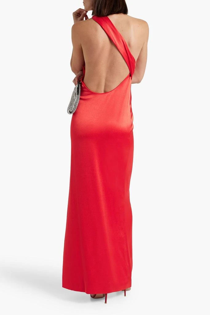 Alice + Olivia Paulette one-shoulder satin-crepe gown 3