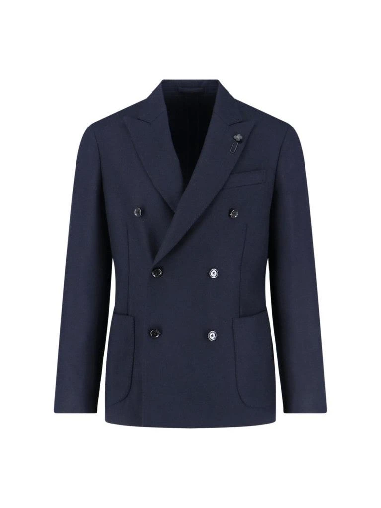 LARDINI Double-Breasted Blazer – Navy