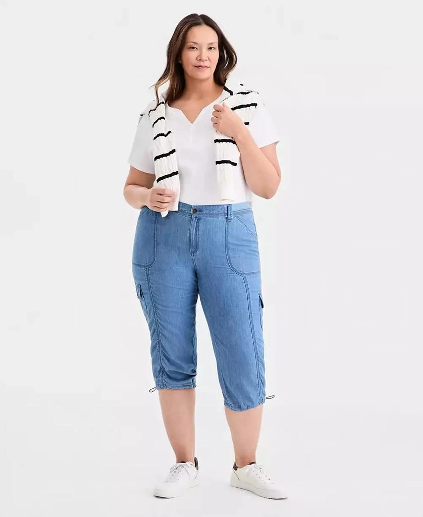 Style
Co Plus Size Mid-Rise Cotton Chambray Capri Pants, Macy
s Exclusive