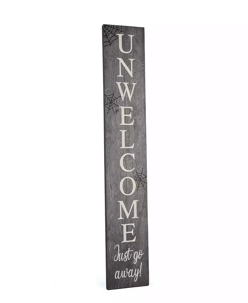 National Tree Company 39" Halloween "Unwelcome" Porch Sign with Spider Webs 2