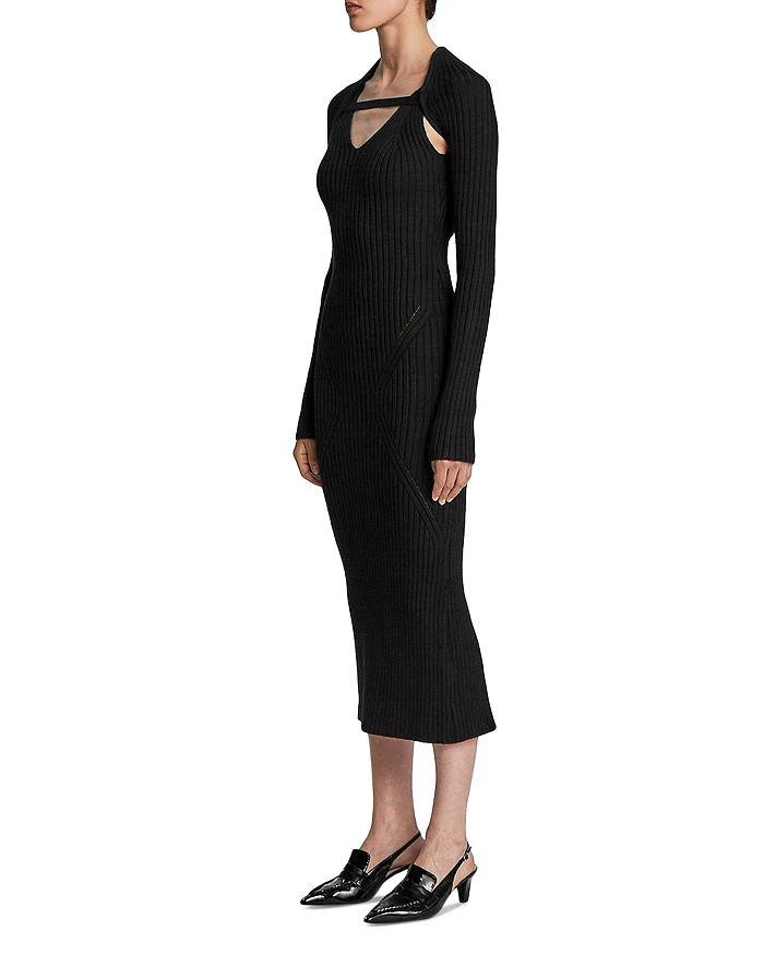 LVIR V Neck Ribbed Knit Dress 4