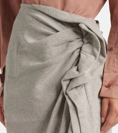 Dries Van Noten Gathered cotton jersey midi skirt 4