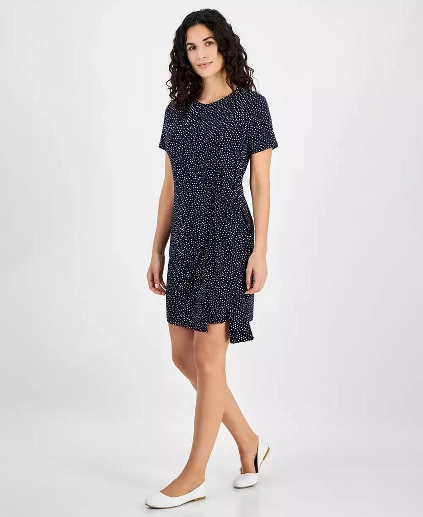 Nautica Jeans Women's Dot-Print Tie-Side Dress 1