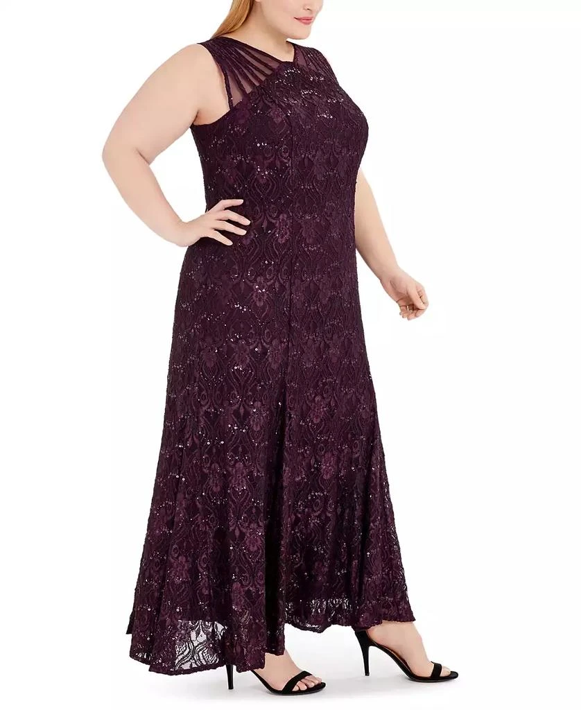 R & M Richards Plus Size Sequin Lace Gown 3