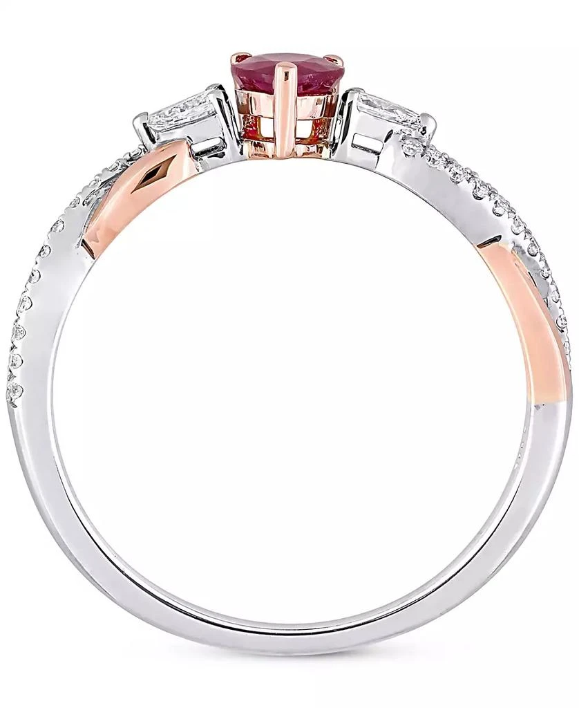 Macy's Ruby (2/5 ct. t.w.) & Diamond (1/5 ct. t.w.) Twisted Ring in 14k White & Rose Gold 3