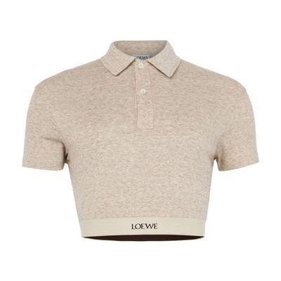 Loewe Cropped silk and cotton polo shirt 1