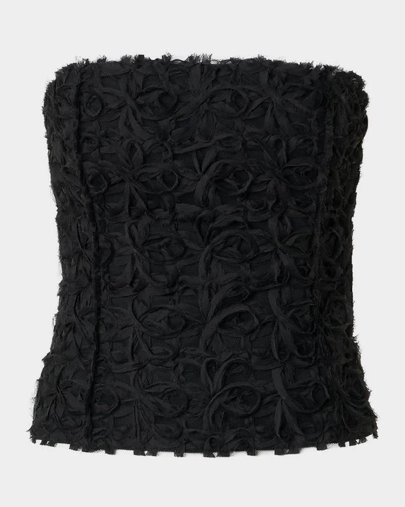 Akris 3D Floral Embroidered Bustier Top