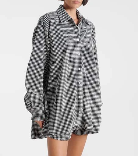 Hunza G Gingham oversized shirt 5