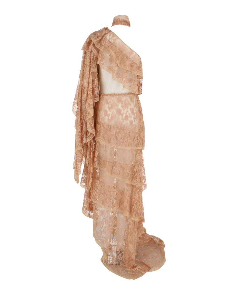 Gucci One Shoulder Tiered Lace Dress 2