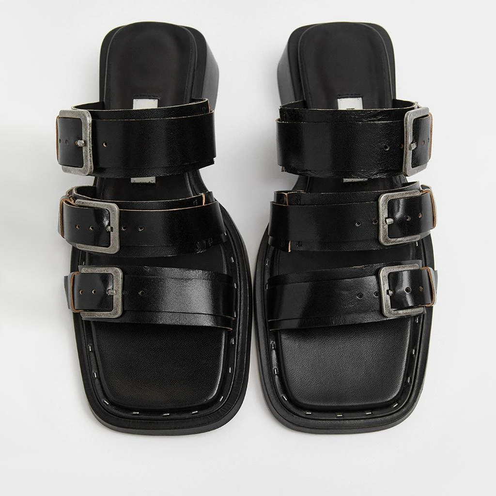 MIISTA Women's Lordette Leather Block Heeled Sandals 3
