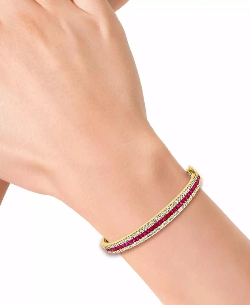 Effy EFFY® Ruby (3-5/8 ct. t.w.) & Diamond (1-1/2 ct. t.w.) Triple Row Bangle Bracelet in 14k Gold 2