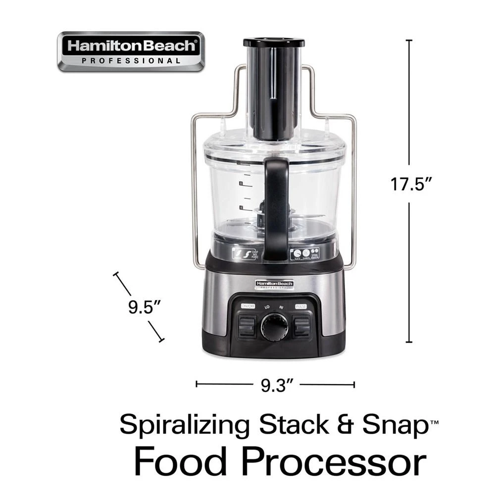 Hamilton Beach Professional Spiralizing Stack & Snap Food Processor 2