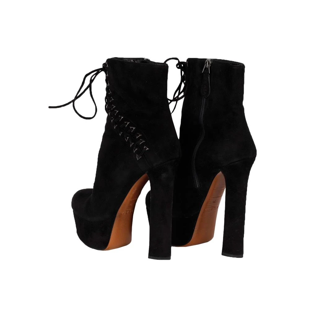Alaïa Black Suede Lace-up Corset Booties- '20s 3