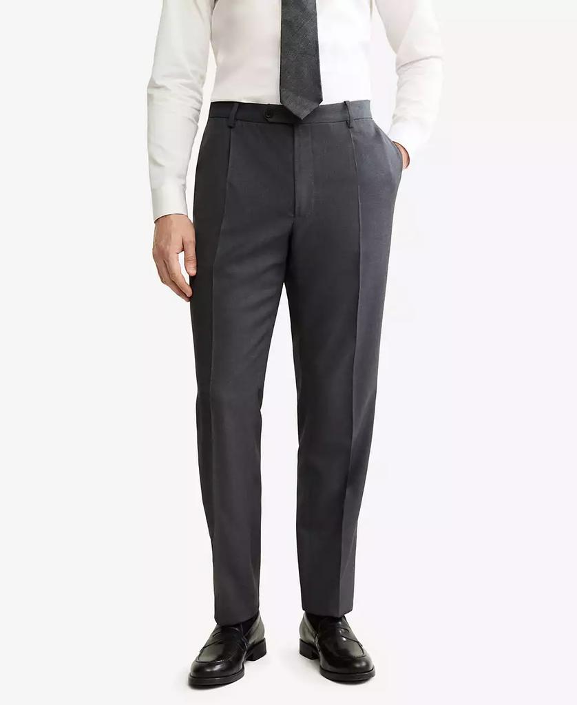 Mango Men's Italian Virgin Wool Flannel Suit Pants