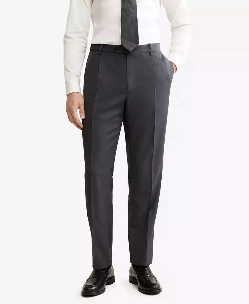 Mango Men's Italian Virgin Wool Flannel Suit Pants 1