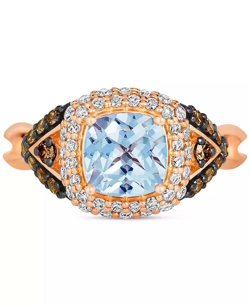 Le Vian Sea Blue Aquamarine (1-1/4 ct. t.w.) 
Diamond (3/4 ct. t.w.) Halo Ring in 14k Rose Gold 2