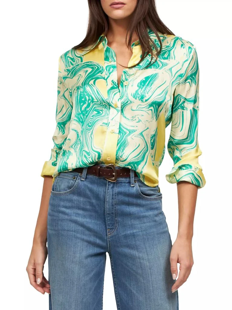 Equipment Quinne Swirled Satin Shirt 4