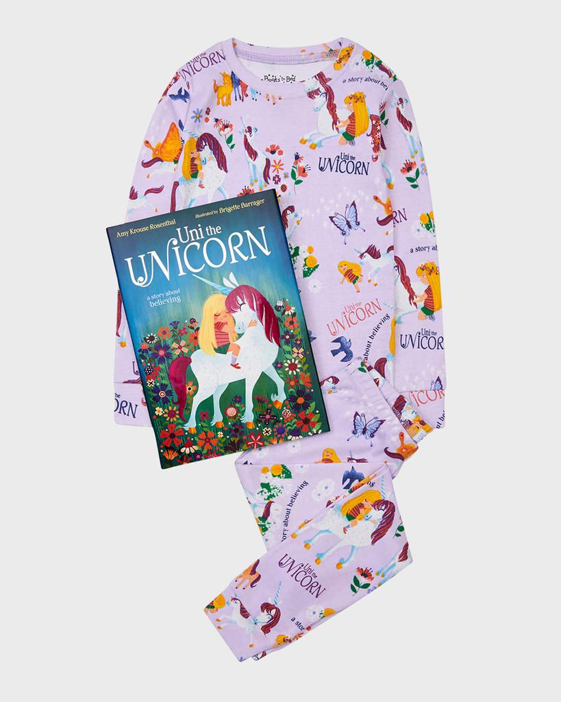 Books To Bed Kid's Uni the Unicorn Pajama & Book Gift Set, Size 2-6