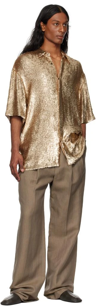 Dries Van Noten Gold Sequinned Shirt 4
