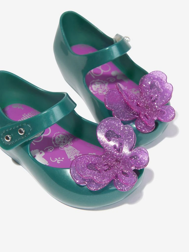 Mini Melissa Mini Melissa Girls Disney Jelly Ballerinas in Green 3