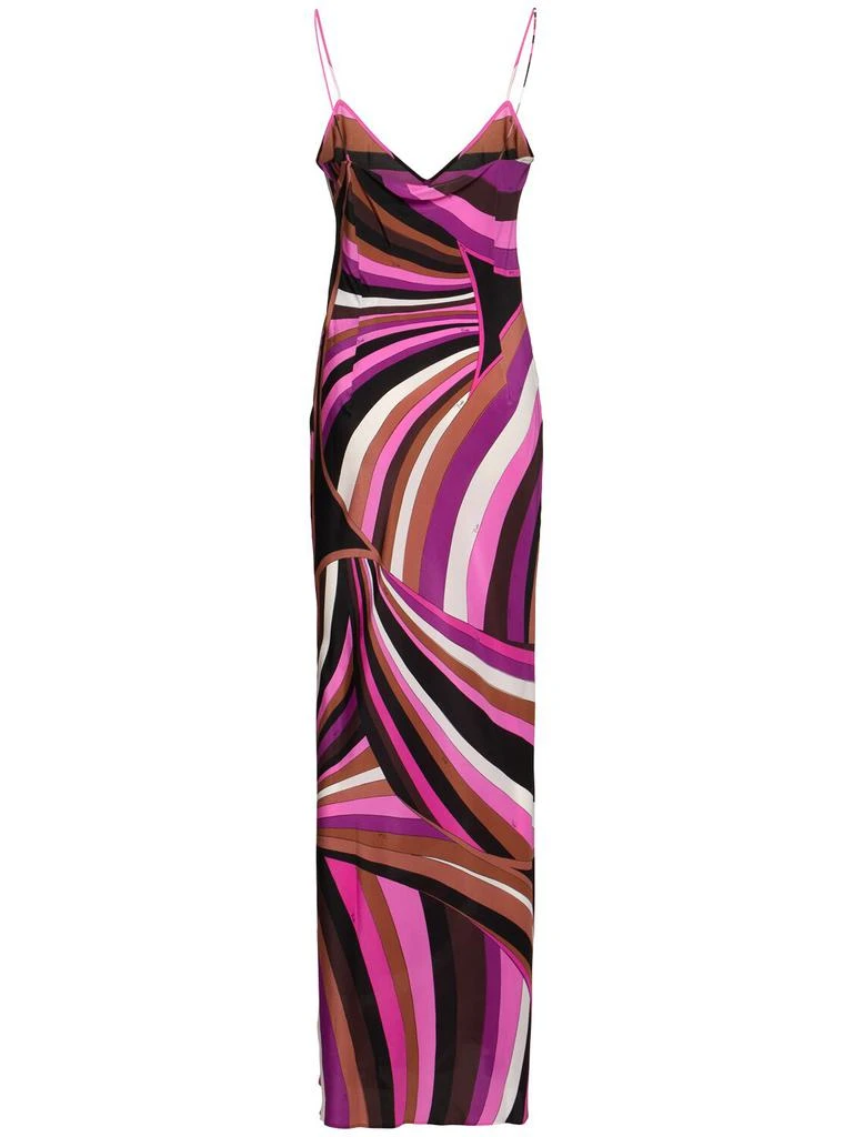PUCCI Printed Crepe De Chine Long Dress 4