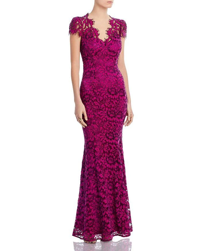 Eliza J Scalloped-Edge Lace Gown 1