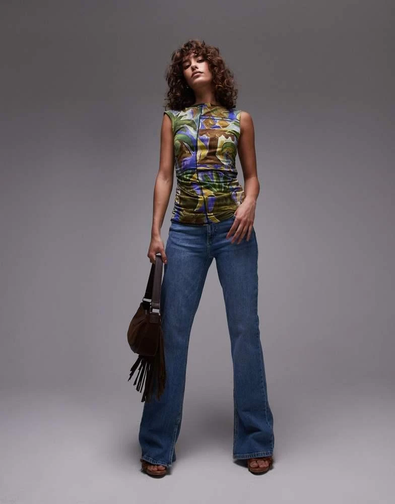 Topshop Topshop abstract print tank top in multi 2