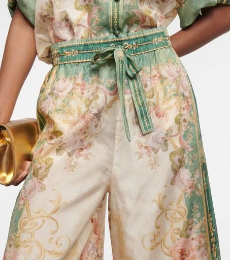 Zimmermann August printed silk wide-leg pants 4