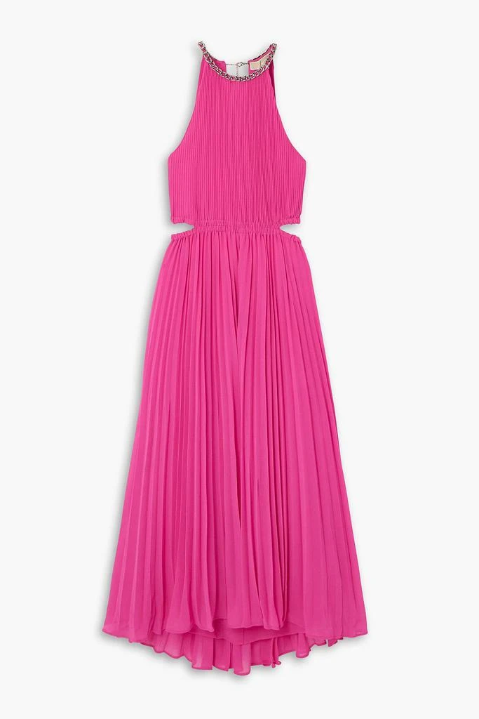 Michael Kors Cutout embellished plissé-georgette midi dress 1
