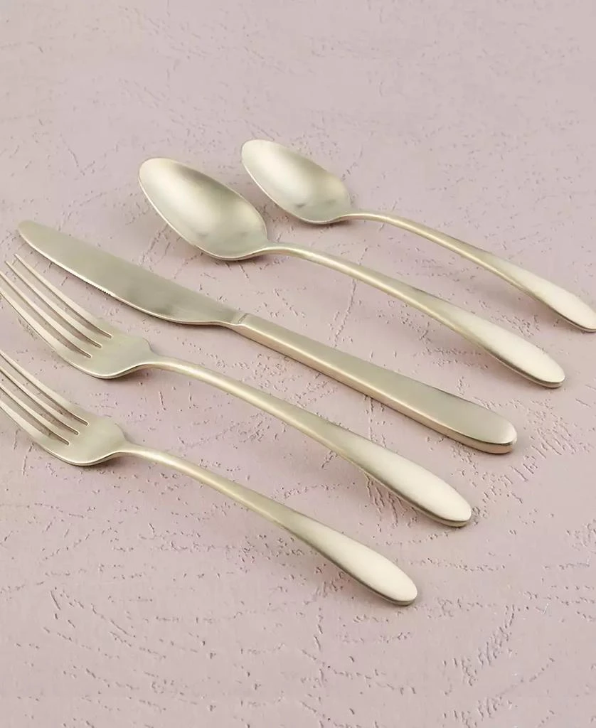 Cambridge Silversmiths Poet Champagne Satin 20 Piece 18/10 Stainless Steel Flatware Set, Service for 4 3