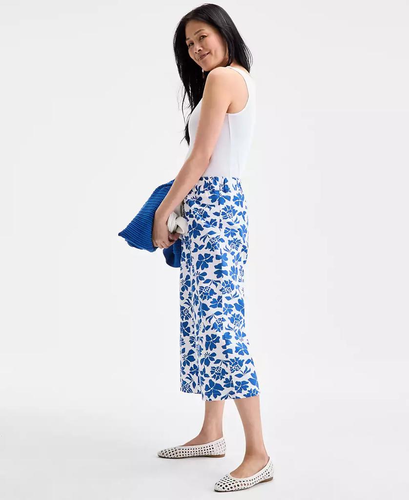 Style & Co Women's Printed Cotton Pull-On Cropped Pants, Exclusively at Macy's