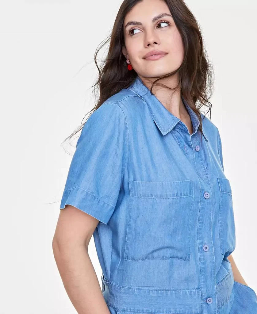 On 34th Women's Chambray Utility Romper, Created for Macy's 3
