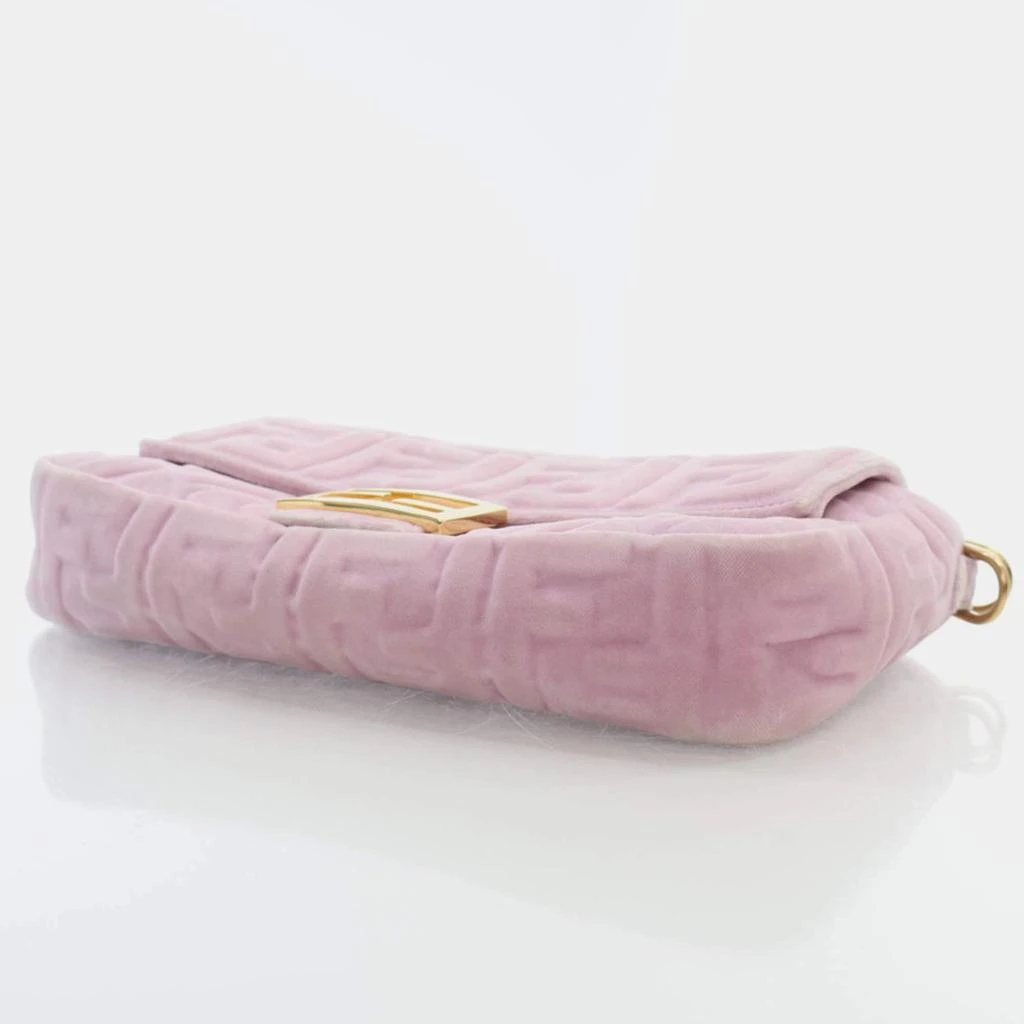 Fendi Fendi Rosa Confetti Velvet FF Embossed Baguette Shoulder Bags 12