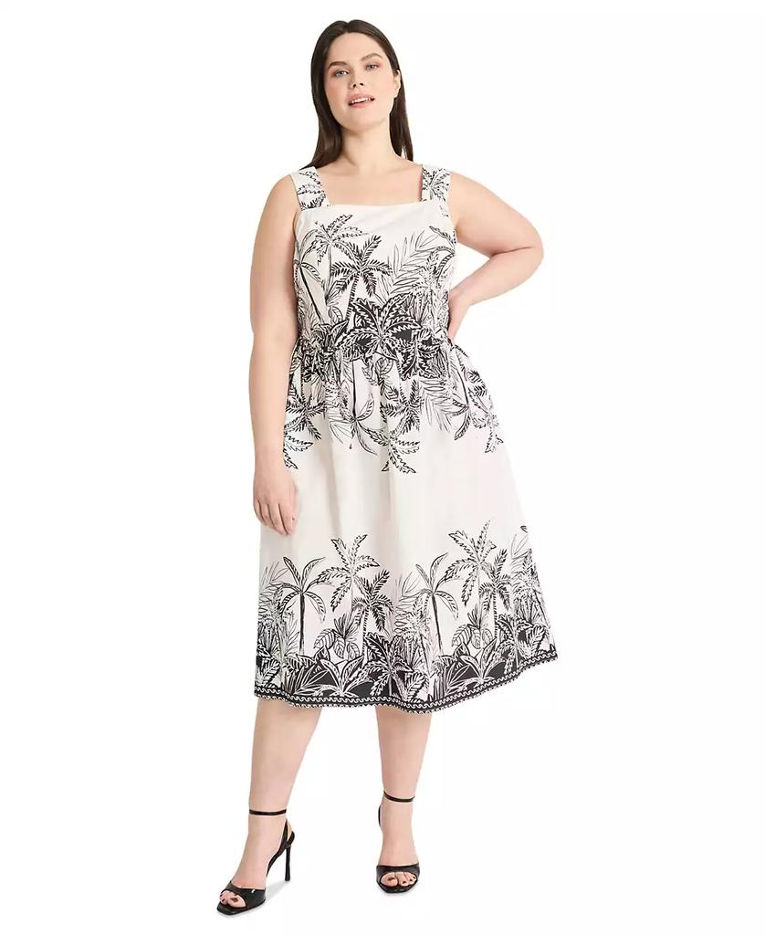 Maggy London Plus Size Printed Fit & Flare Midi Dress