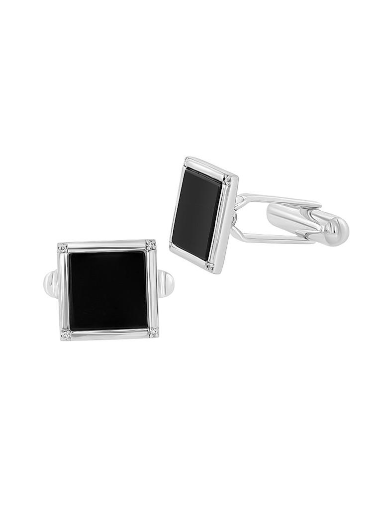 Saks Fifth Avenue Collection 925 Sterling Silver, Diamond & Onyx Cufflinks